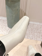 YSL 25S JILL MULES IN IVORY SMOOTH CALFSKIN