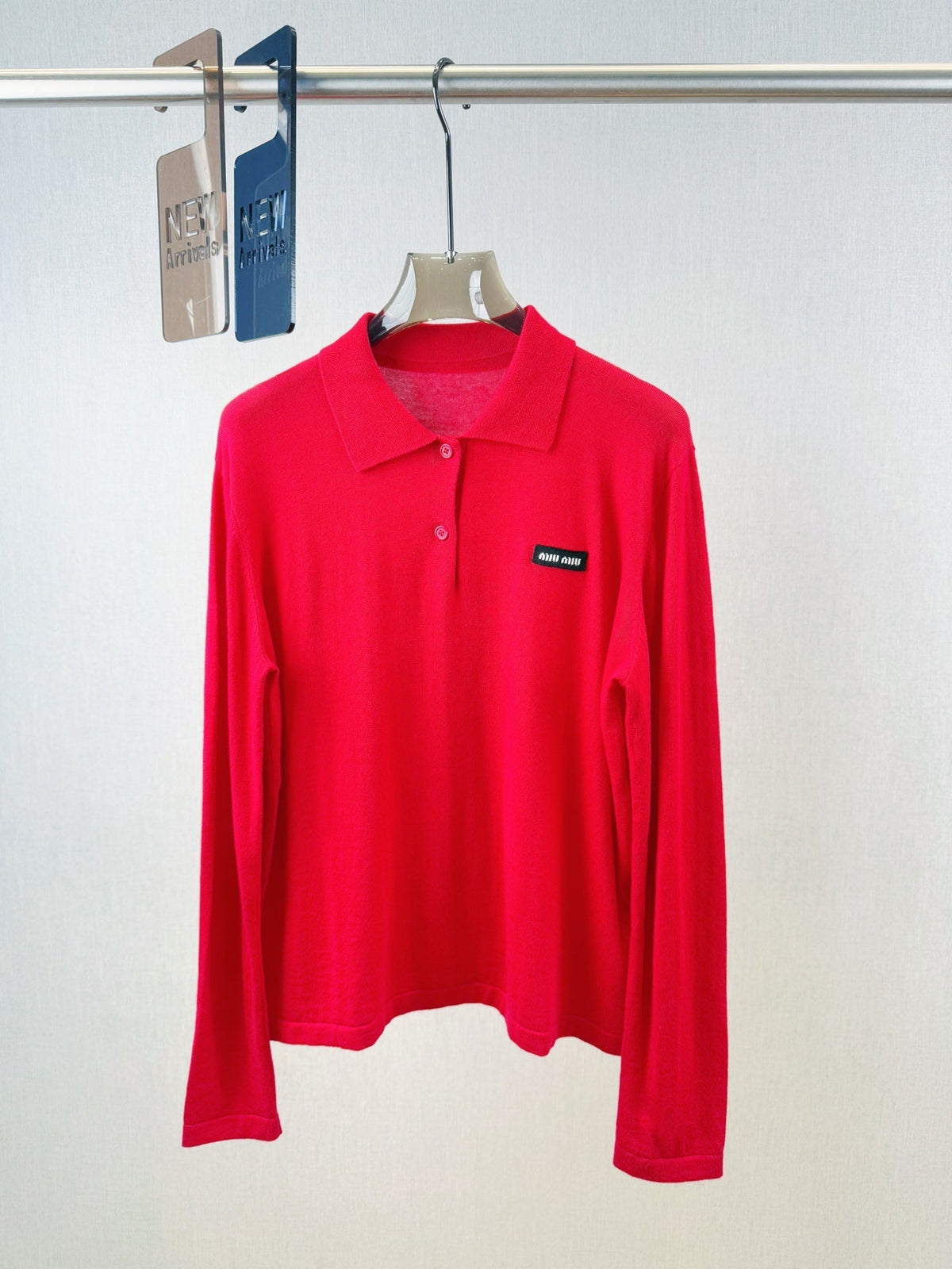 MIUMIU LONG-SLEEVE KNIT POLO 314