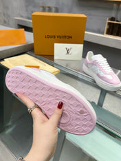 LV WOMEN GROOVY PLATFORM IN WHITE MIX LIGHT PINK EMBOSSED CALFSKIN
