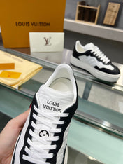 LV WOMEN GROOVY PLATFORM IN WHITE MIX BLACK EMBOSSED CALFSKIN