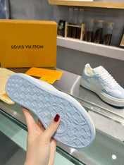 LV WOMEN GROOVY PLATFORM IN WHITE MIX LIGHT BLUE EMBOSSED CALFSKIN