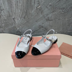 SMALL SQUARE HEAD MARY JANE SANDAL WHITE CALFSKIN