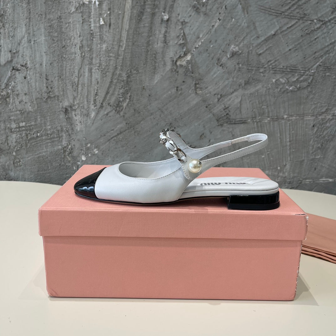 SMALL SQUARE HEAD MARY JANE SANDAL WHITE CALFSKIN