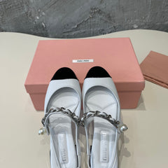 SMALL SQUARE HEAD MARY JANE SANDAL WHITE CALFSKIN