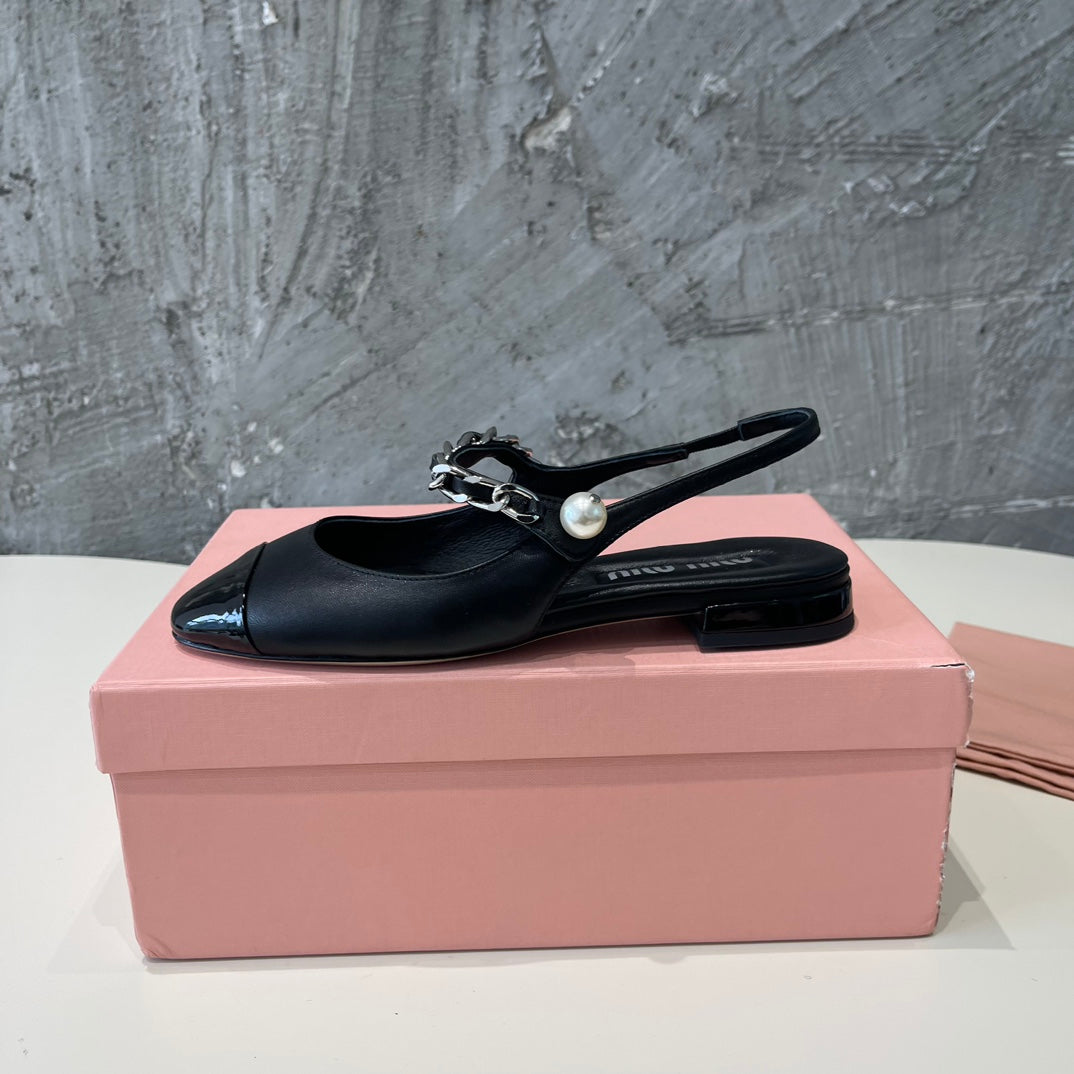 SMALL SQUARE HEAD MARY JANE SANDAL BLACK CALFSKIN