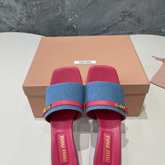 DEEP PINK HIGH HEEL WITH  BLUE STRAPS AND PINK BELT