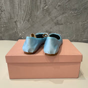 BALLET FLAT SHOES LIGHT BLUE GLOSSY SHEEPSKIN