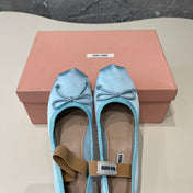 BALLET FLAT SHOES LIGHT BLUE GLOSSY SHEEPSKIN