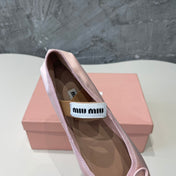 BALLET FLAT SHOES LIGHT PINK COLOR GLOSSY SHEEPSKIN