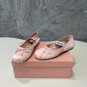 BALLET FLAT SHOES LIGHT PINK COLOR GLOSSY SHEEPSKIN