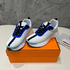 HEROS SNEAKERS WHITE MIX COBALT GOATSKIN