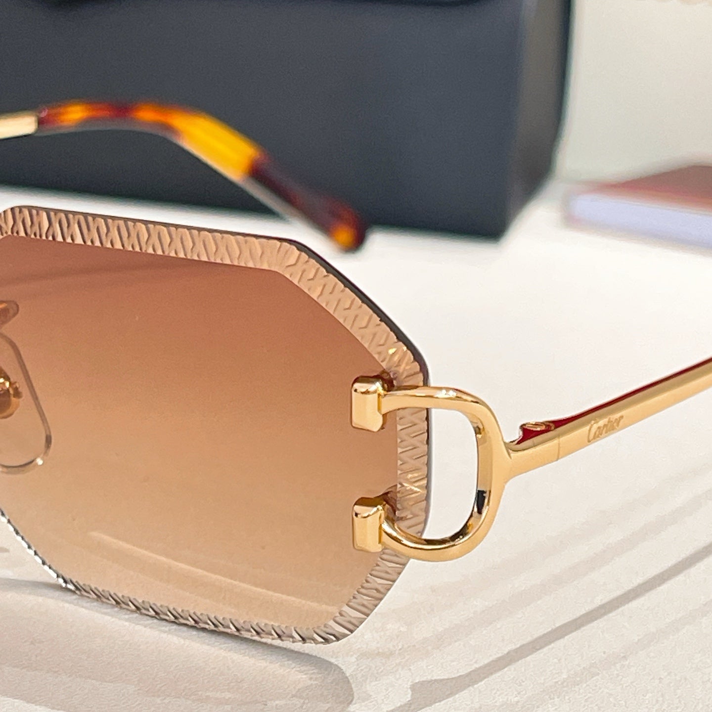 C DE RIMLESS GEOMETRIC FRAME SUNGLASSES CT0092O IN METAL