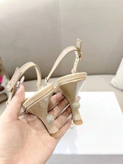 MY DD SLINGBACK PUMP 85MM IN BEIGE CALFSKIN