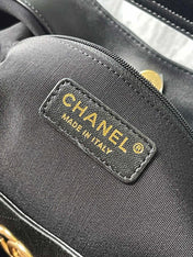 CHANEL 25S HOBO BAG 33 IN BLACK SUEDE GOLD HARDWARE