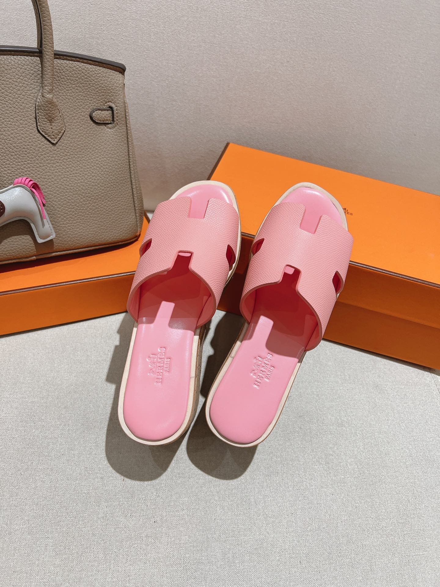 HM 25S HIGH WEDGE SANDALS IN PINK LAMBSKIN STYLE 31