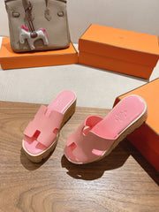 HM 25S HIGH WEDGE SANDALS IN PINK LAMBSKIN STYLE 31