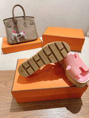 HM 25S HIGH WEDGE SANDALS IN PINK LAMBSKIN STYLE 31