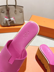 HM 25S HIGH WEDGE SANDALS IN PINK LAMBSKIN STYLE 24