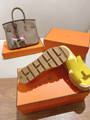 HM 25S HIGH WEDGE SANDALS IN YELLOW LAMBSKIN STYLE 26