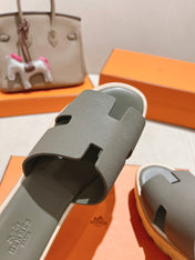 HM 25S HIGH WEDGE SANDALS IN DARK GREY LAMBSKIN STYLE 11