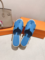 HM 25S HIGH WEDGE SANDALS IN BLUE LAMBSKIN STYLE 14