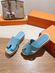 HM 25S HIGH WEDGE SANDALS IN SKY BLUE LAMBSKIN STYLE 8