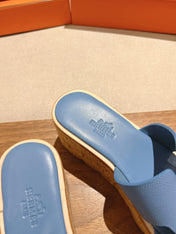 HM 25S HIGH WEDGE SANDALS IN BLUE LAMBSKIN STYLE 3