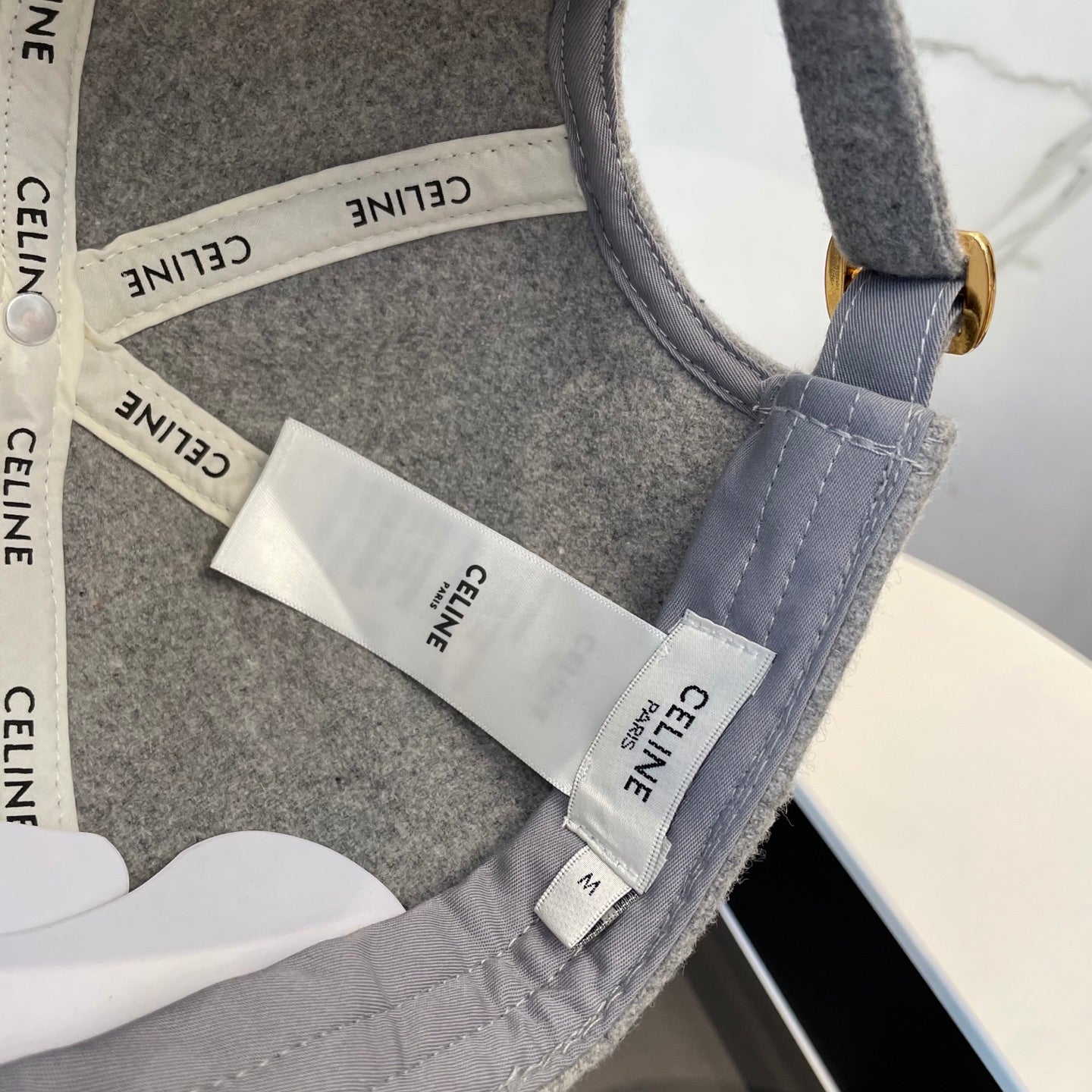 BASEBALL CAP MODEL 652410 IN WHITE AND GRAY FELTED FABRIC