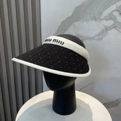 MM FASHION VISOR CAP IN WHITE MIX BLACK FABRIC