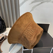 MM BUCKET IN BURNT ORANGE VELVET WITH LOGO