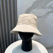 MM BUCKET IN CREAM WHITE VELVET WITH LOGO
