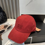 MM BASEBALL CAP IN RED FABRIC BRAND EMBROIDERY