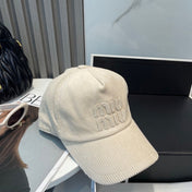 MM BASEBALL CAP IN CREAM WHITE VELVET