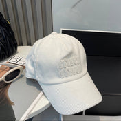 MM BASEBALL CAP IN WHITE VELVET
