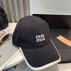 MM BASEBALL CAP IN BLACK AND WHITE FABRIC STYLE 2