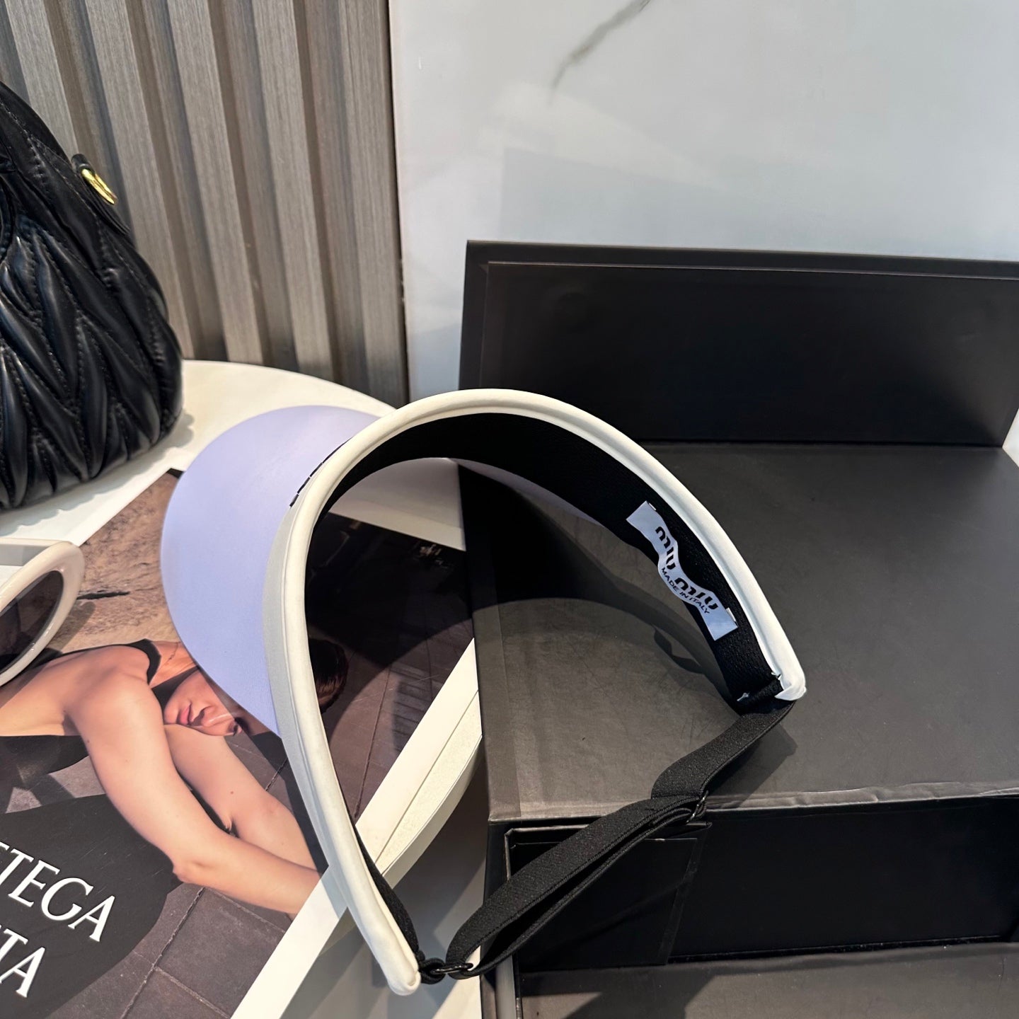 MM SPORT VISOR CAP IN PASTEL PURPLE MIX WHITE FABRIC