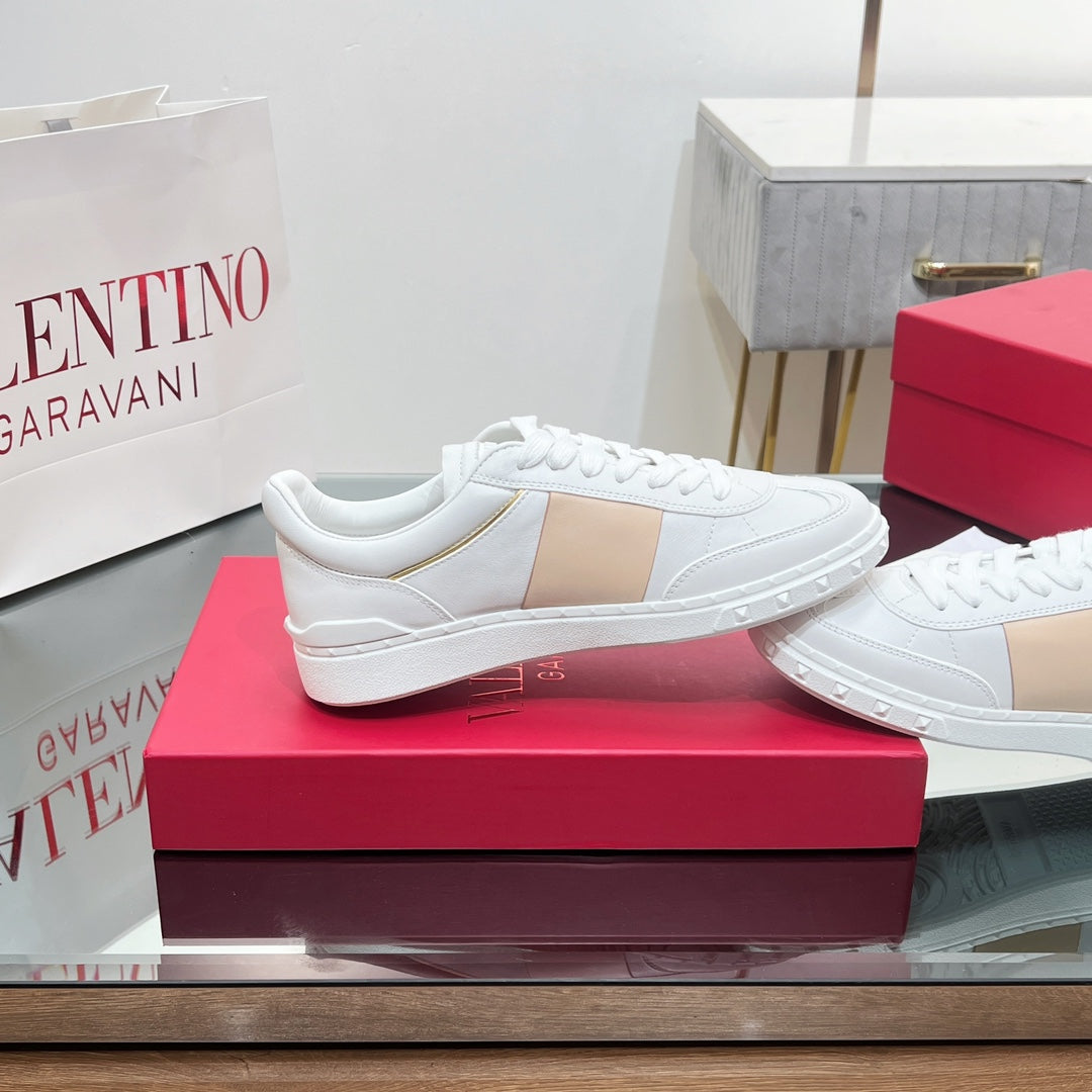 VALENTINO 25S UPVILLAGE SNEAKERS IN WHITE MIX BEIGE STYLE 2