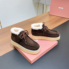 CHUKKA BOOTS IN CHOCOLATE SUEDE WITH WOOL LINING