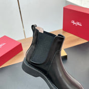 RANGERS CHELSEA BOOTS IN BLACK SMOOTH CALFSKIN CRYSTAL BUCKLE
