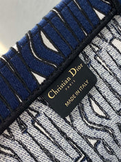 MISS LARGE TOTE 42 IN WHITE MIX DEEP COVE BLUE CANVAS