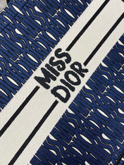 MISS LARGE TOTE 42 IN WHITE MIX DEEP COVE BLUE CANVAS