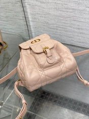 SMALL 20 CARO BACKPACK IN PEACH PINK MACROCANNAGE LAMBSKIN