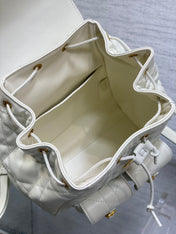 SMALL 23 CARO BACKPACK IN WHITE MACROCANNAGE LAMBSKIN