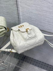 SMALL 20 CARO BACKPACK IN WHITE MACROCANNAGE LAMBSKIN