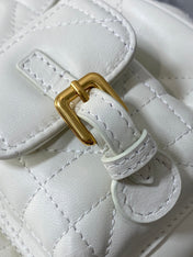 SMALL 20 CARO BACKPACK IN WHITE MACROCANNAGE LAMBSKIN