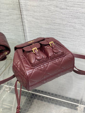 SMALL 23 CARO BACKPACK IN PLUM PURPLE MACROCANNAGE LAMBSKIN