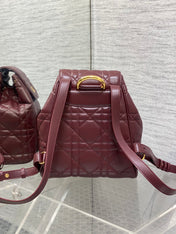 SMALL 23 CARO BACKPACK IN PLUM PURPLE MACROCANNAGE LAMBSKIN