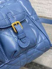 SMALL 20 CARO BACKPACK IN ROYAL BLUE MACROCANNAGE LAMBSKIN