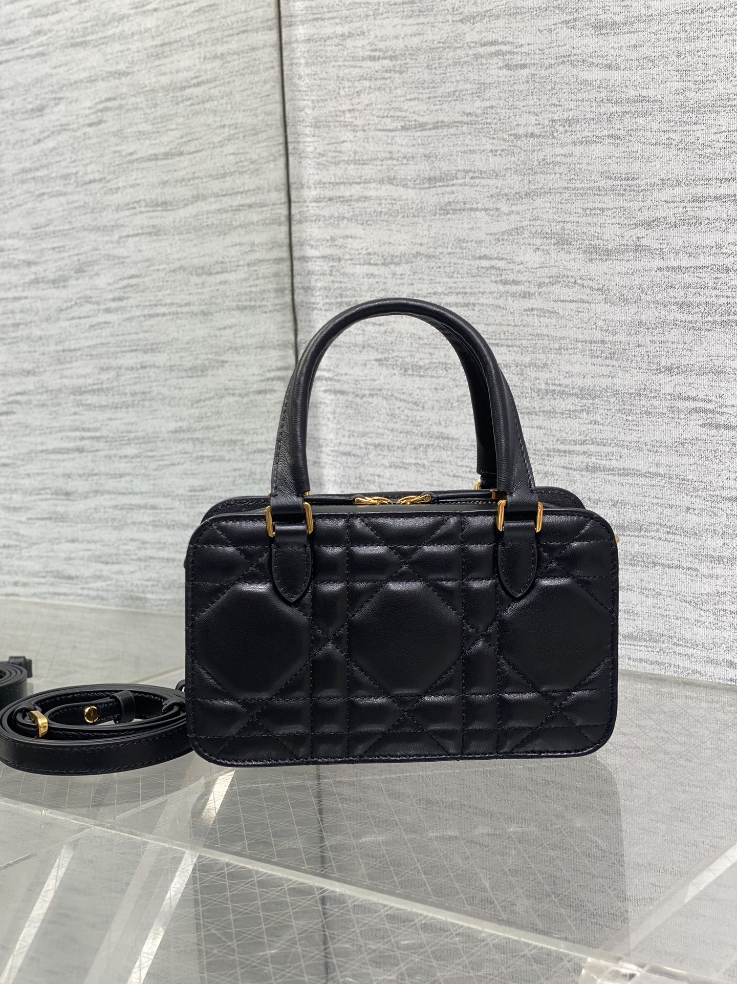 MINI GROOVE BAG 20 IN BLACK MACROCANNAGE LAMBSKIN 226487
