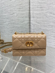 MISS CARO MINI 17 BAG IN CAMEL BEIGE MACROCANNAGE LAMBSKIN